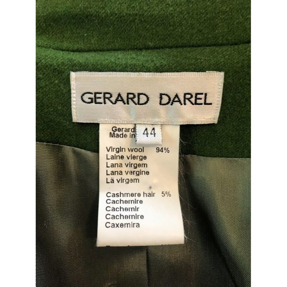 Gerard Darel Women's 44 Wool and Cashmere Blend Green Blazer Made in France - Picture 2 of 3